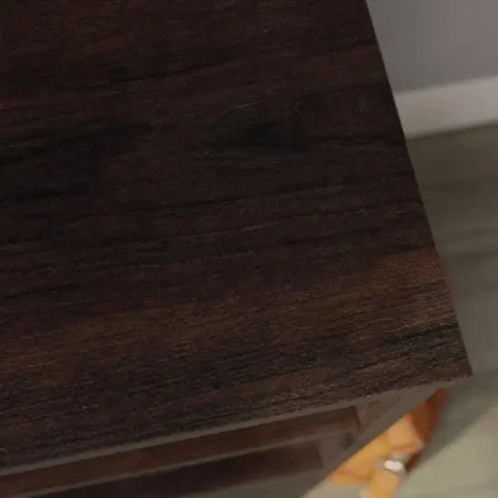 Sauder Beginnings Corner Desk with drawers Cinnamon Cherry: Home Office, Adjustable Shelf, MDF Construction image {3}