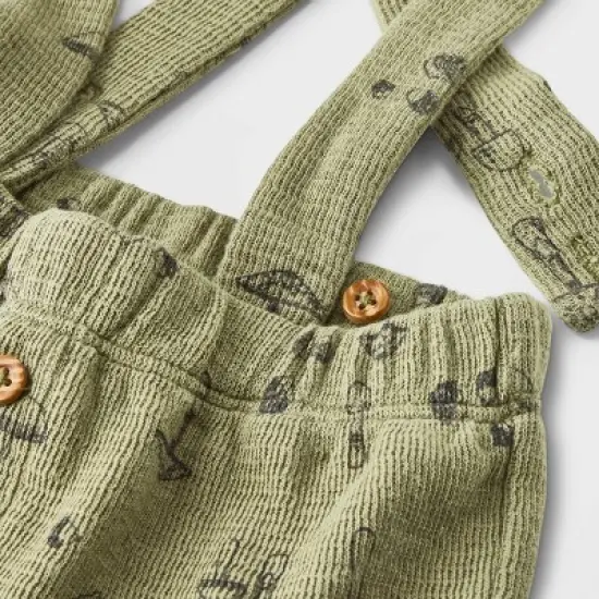 Grayson Collective Baby Long Sleeve Ribbed Bodysuit & Bottom Set - Navy Blue/Olive Green image {3}