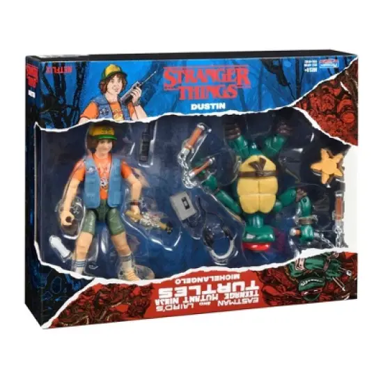 Stranger Things Teenage Mutant Ninja Turtles Crossover Action Figure 2pk - Mikey & Dustin (Target Exclusive) image {4}