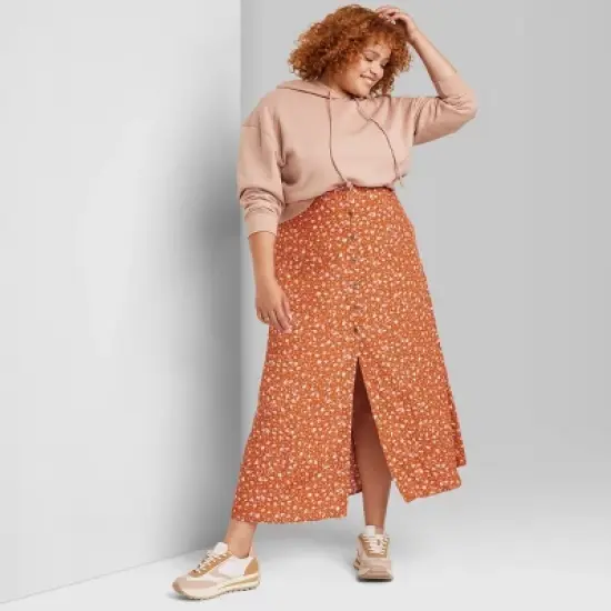 Women's Button-Front Printed Midi Skirt - Wild Fable&trade; image {5}