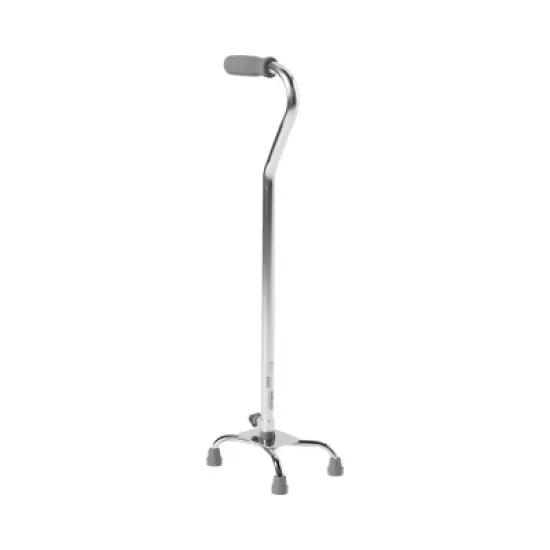 McKesson Quad Base Walking Cane, Adjustable Height - Chrome, 300 lbs Capacity, 4 Count image {2}