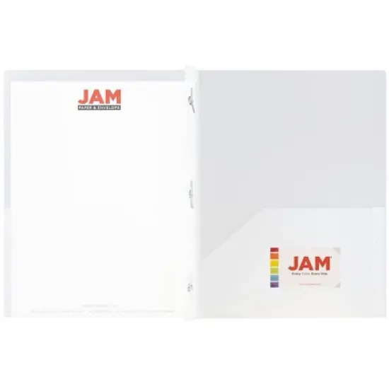 JAM POP Plastic Folders with Metal Prongs 6pk 2-Pocket Clear image {2}