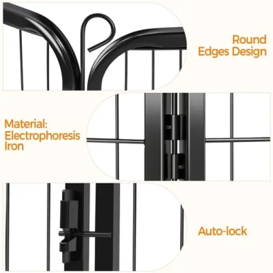 Yaheetech Heavy Duty 16 Panel Pet Playpen Dog Exercise Pen Black image {4}