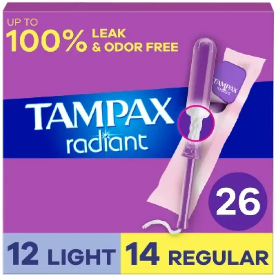 Tampax Radiant Duo-Pack Light/Regular Absorbency Unscented Tampons - 26ct image {14}