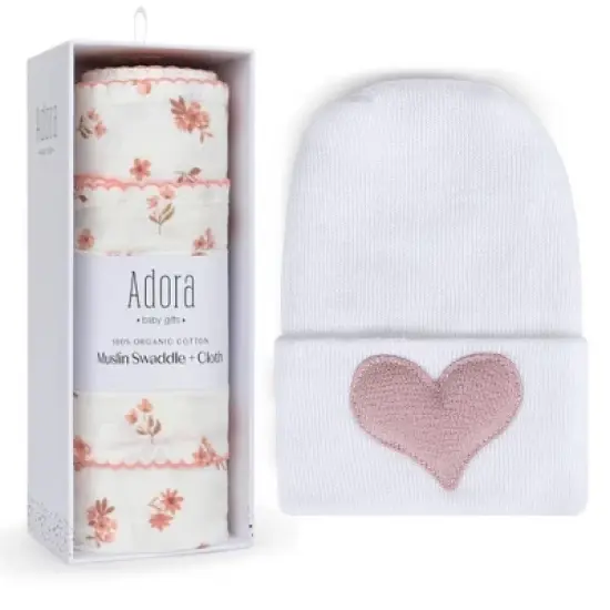 La&rsquo;dore Organic Baby Swaddle, Burp Cloth & Hospital Hat Set &ndash; Soft Muslin Wrap and Newborn Hat &ndash; Breathable, Gentle Cotton Baby Essentials image {11}