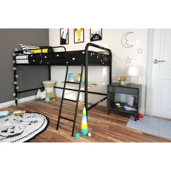 Adeline Junior Metal Loft Bed Black - Room & Joy image {1}