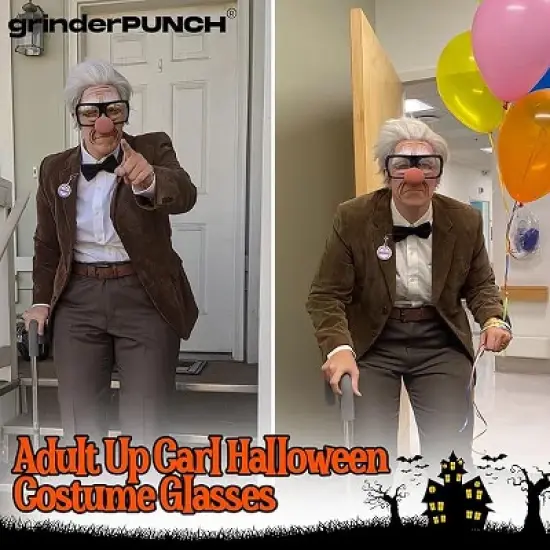 grinderPUNCH Oversized Square Frame Clear Lens Glasses  Bold Fashion Eyewear for Costume & Everyday Style image {3}