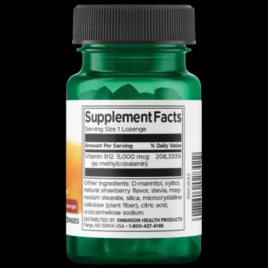 Swanson Vitamin B12 Supplemelts 5,000 mcg 60 Lozenges image {1}