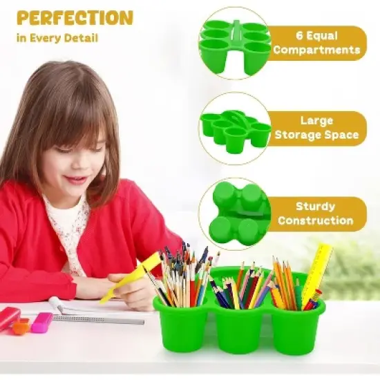 4E's Novelty 4 Pack Pencil Caddy for Classroom, Vibrant Classroom Caddy, Durable Table Drink Holder for School, Useful School&rsquo;s Desk Caddy image {5}