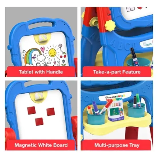 PICASSO-TILES 46 PC 2-IN-1 Double Sided Art Easel Set, STEM Toys for Kids 3+ image {5}