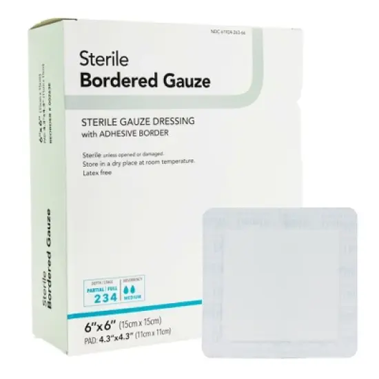 DermaRite Bordered Gauze Adhesive Wound Dressing image {11}