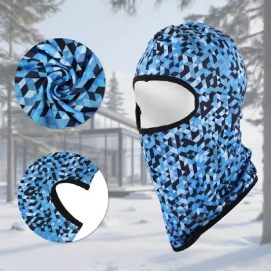 Unique Bargains Ice Silk Geometric Balaclava Face Mask 1 Pc image {3}