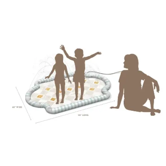 MINNIDIP Exclusive Resort Collection Splash Pad Play Sprinkler - Travertine Tiles: Portable PVC Kids Water Toy image {3}
