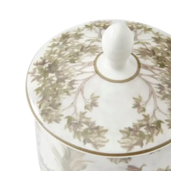 Spode Kit Kemp Tall Trees 10oz Sugar Bowl with Lid, Enchanted Forest Design, Porcelain, Dishwasher and Microwave Safe, For Tea and Coffee image {2}