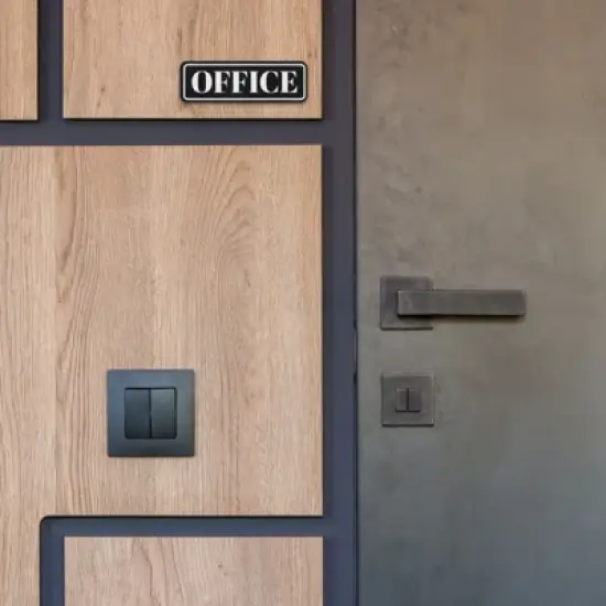 Unique Bargains Acrylic Self-Adhesive Flat Waterproof Business Office Sign image {4}