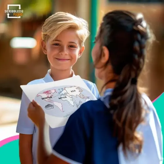 SCRIBBLEDO Continent Practice 9"x12" Dry Erase Sheets Pack of 10 image {4}