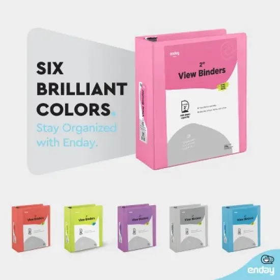 3 Inch Binder (2 Pack) Pink and Purple 3 Ring Binder 3 inch, Three Ring Binder, 3 inch 3 Ring Binder, Clear View Cover with 2 Inside Pockets image {4}