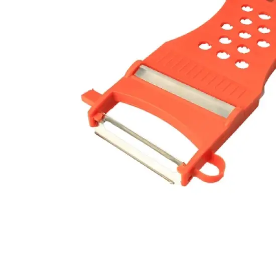 Unique Bargains Vegetable Fruit Slicer Peeler Red Silver Tone 10 Pcs image {2}