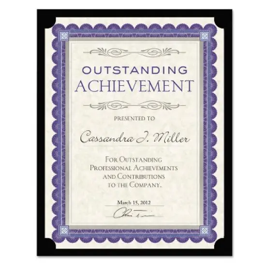 Southworth Certificate Holder Black Linen 105 lbs. 12 x 9-1/2 10/Pack PF18 image {2}