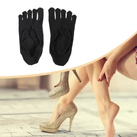 Unique Bargains Invisible Five Fingers Socks Breathable Soft Fashion No Show Socks for Women 3 Pairs image {1}
