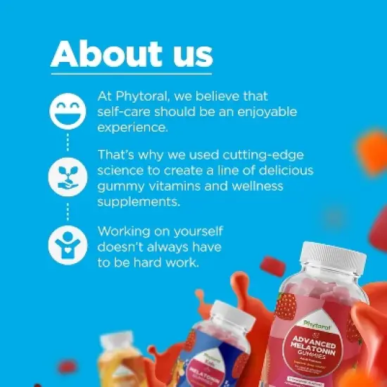 Kids Multivitamin Gummies, Vitamins for Mood Support, Natural Energy Boost & Immune Support, Strawberry, Raspberry & Orange Flavor, Phytoral, 90ct image {7}