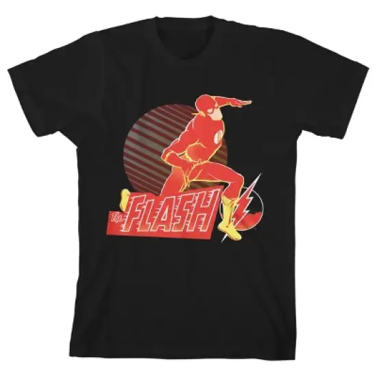 The Flash Vintage Character Black Graphic Tee Toddler Boy to Youth Boy image {2}