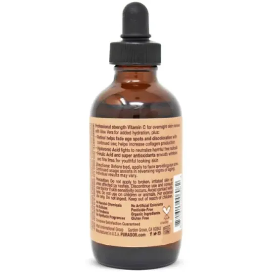 Pura d'or 20% Vitamin C Serum - 4 fl oz image {1}