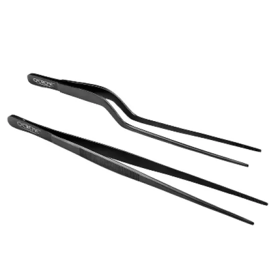 O'Creme Culinary Stainless Steel Tweezer Tongs Set of 2 image {3}