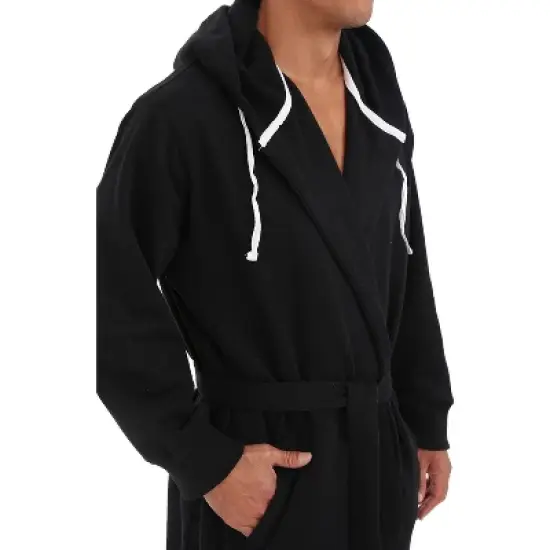 Mens Warm Sweatshirt Cotton Robe with Hood image {2}