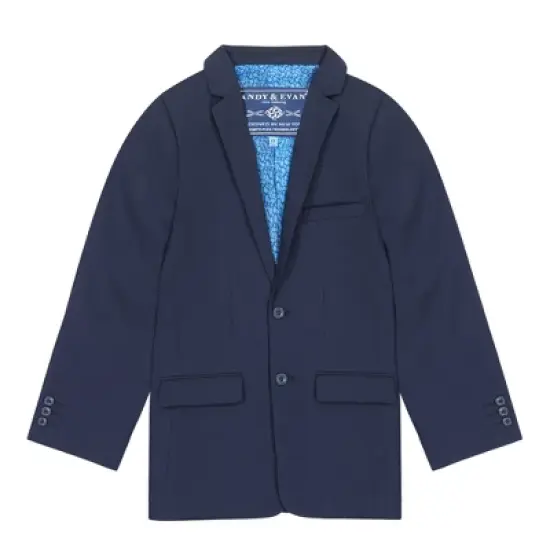 Andy & Evan Toddler Navy Stretch Suit Blue, Size 2T image {2}