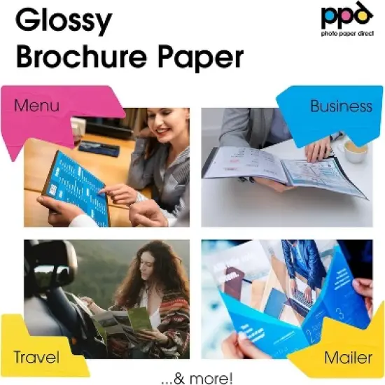 PPD Glossy Brochure Paper 8.5x11" 100 sheets 140 gsm for Inkjet Printers image {3}