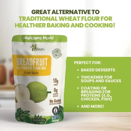 Amasar All-Purpose Breadfruit Baking Mix, Gluten Free Made with Breadfruit & Cassava Flour, 9g of Fiber per Serving, 24 Oz image {3}