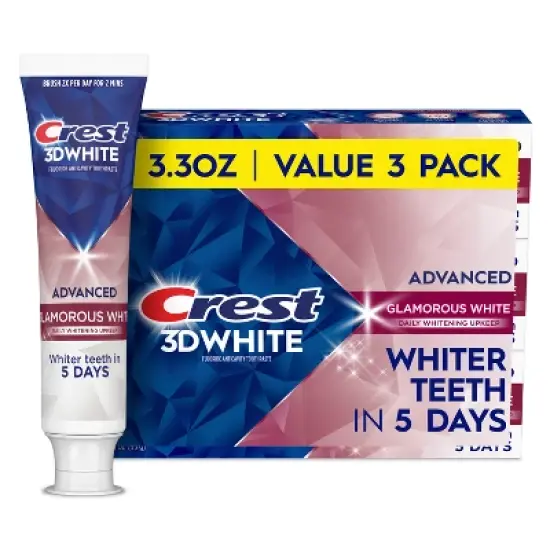 Crest 3D White Advanced Glamorous Teeth Whitening Toothpaste - 3.3oz image {12}