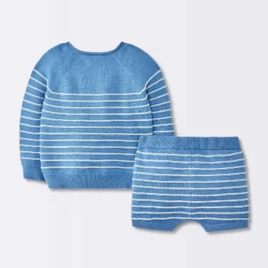Baby Boys' Striped Sweater Set - Cloud Island&trade; Blue image {1}