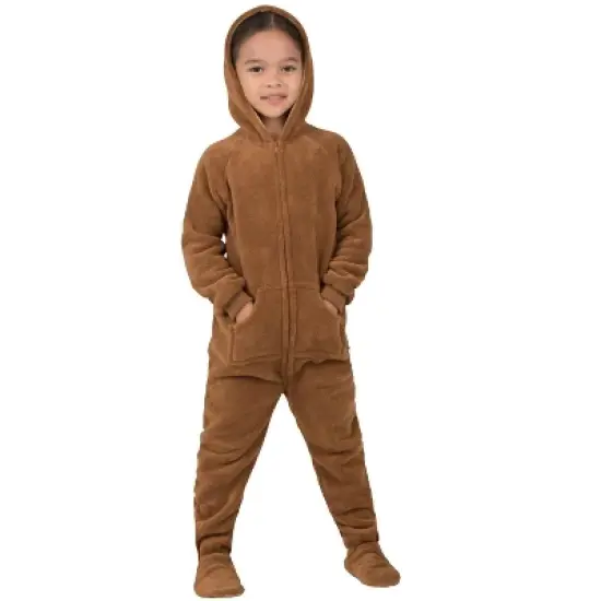 Footed Pajamas - Teddy Bear Toddler Hoodie Chenille Onesie image {2}