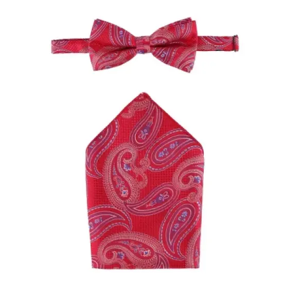 CTM Men's Bandana Print Bow Tie and Pocket Square image {5}