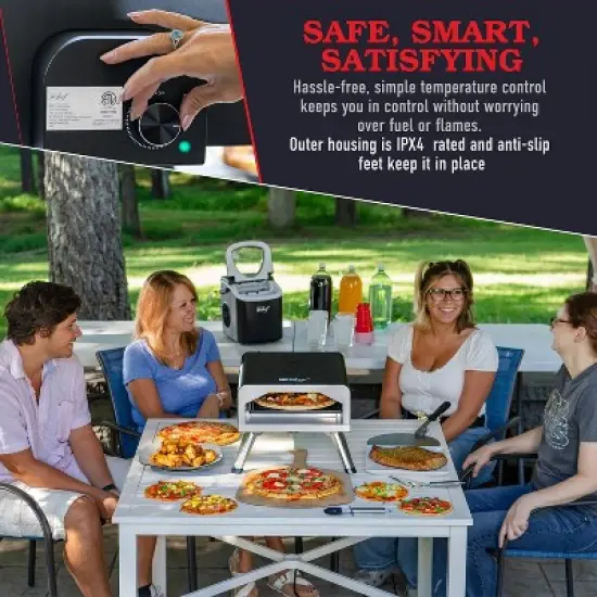 Deco Chef Electric Pizza Oven with 12" 2-in-1 Pizza Stone & Grill, 13" Double Wall Oven image {2}