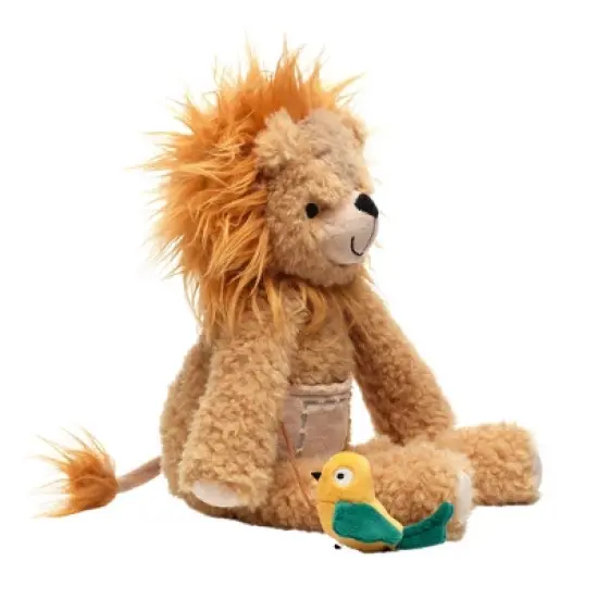 Lambs & Ivy Jungle Friends Plush Lion with Bird Stuffed Animal Toy - Everett image {2}