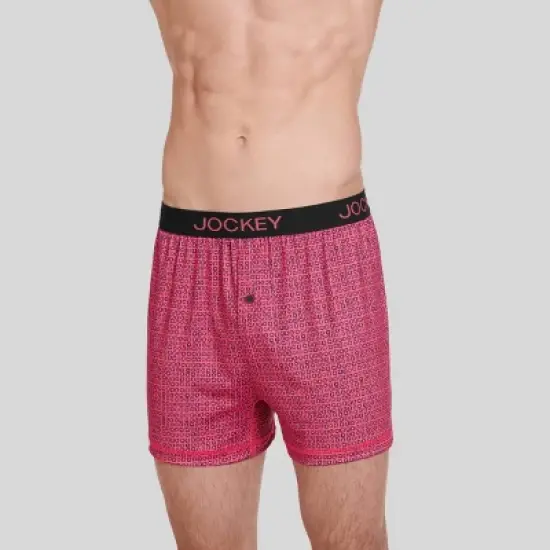 Jockey Generation&trade; Men's Microfiber Boxers 3pk - Gray/Navy Blue/Red image {2}