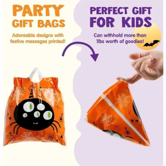 Joyfy 108 PCS Mini Halloween Drawstring Candy Bag, Party Favors Supplies, Goodie Trick or Treat Bag with 9 Character Designs for kids Classroom Gifts image {3}