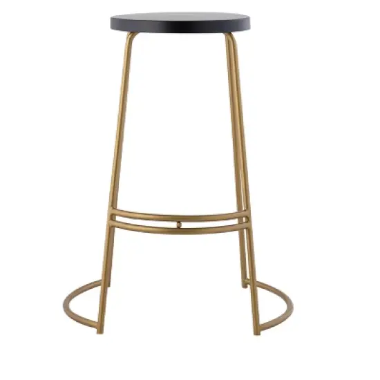 JONATHAN Y Hula Modern Designer Iron Curved Backless Bar Stool image {2}