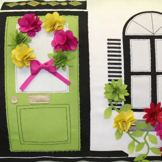 28" x 14" Dimensional Flowers Home Decorative Patio Throw Pillow - Edie@Home image {2}