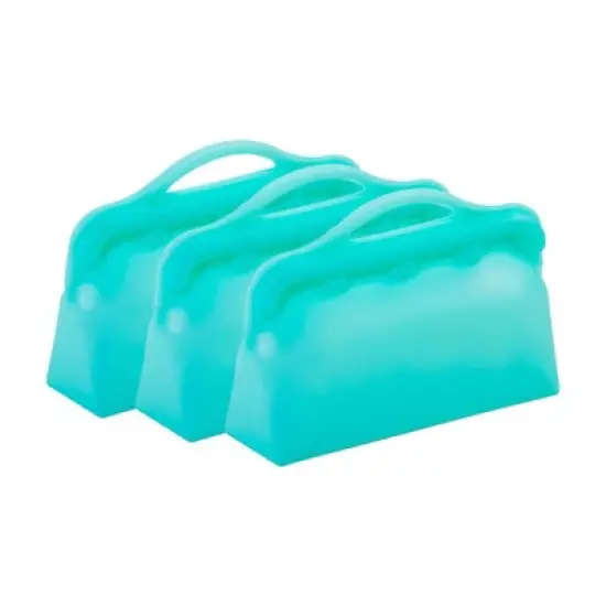 3 Pack Reusable Silicone Food Storage Snacks Bags, Dishwasher and Microwave Safe, Plastic and BPA Free by Innovative Technology Products Corp image {9}