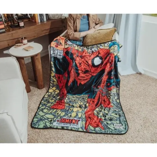 Surreal Entertainment Marvel Comics Spider-Man Comic Book Cover Fleece Throw Blanket | 45 x 60 Inches image {6}