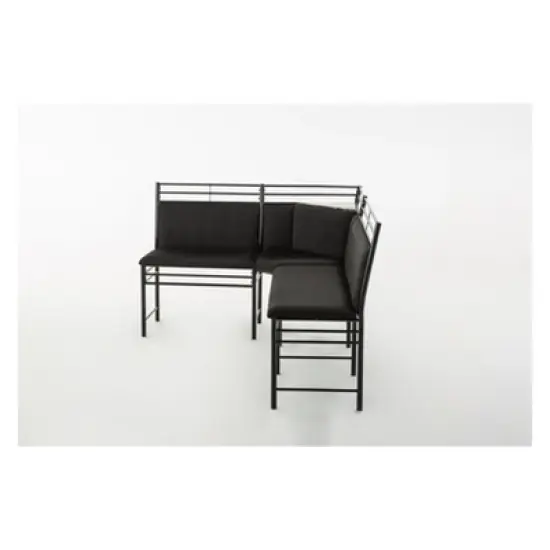 2pc Gareth Breakfast Nook Dining L Chair & Bench Black ( ) - Boraam image {16}