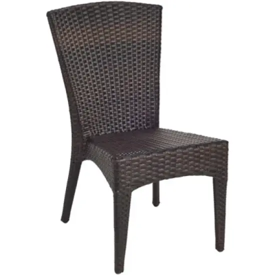 New Castle Wicker Side Chair (Set of 2) - Black/Brown - Safavieh image {2}