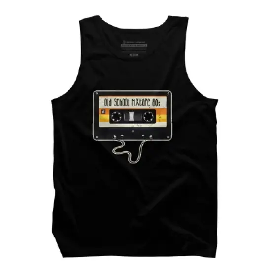Men's Design By Humans Old School Mixtape 80s By JoshuasPlayhouse Tank Top image {2}