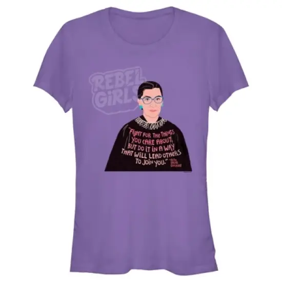 Junior's Rebel Girls Ruth Bader Ginsburg Inspirational Quote T-Shirt image {3}