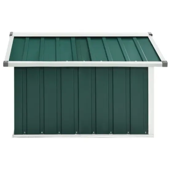 vidaXL Garden Shed Green Galvanized steel Durable Garden Shed image {4}