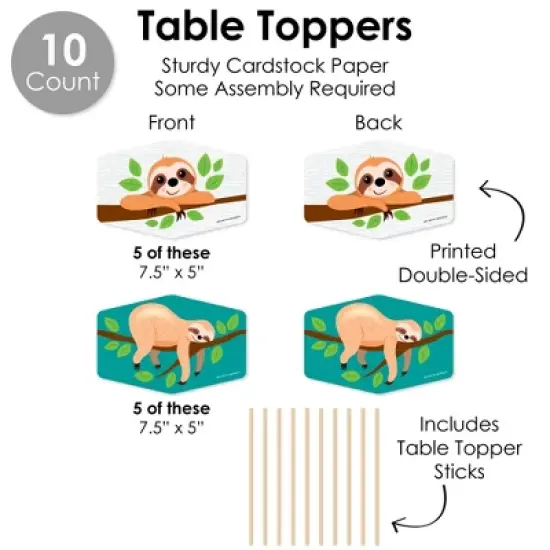 Big Dot of Happiness Let&rsquo;s Hang - Sloth - Baby Shower or Birthday Party Supplies Decoration Kit - Decor Galore Party Pack - 51 Pieces image {5}